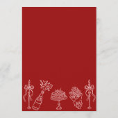 Whimsical Hand Drawn Pink Red Galentines Day Party 招待状 (裏面)