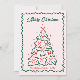 Whimsical Hand Drawn Quirky Merry Christmas Photo  シーズンカード