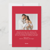 Whimsical Hand-Drawn Red Bow Christmas 2 Photo シーズンカード (裏面)