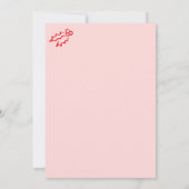 Whimsical Hand Drawn Red Pink Christmas Party  招待状 (裏面)