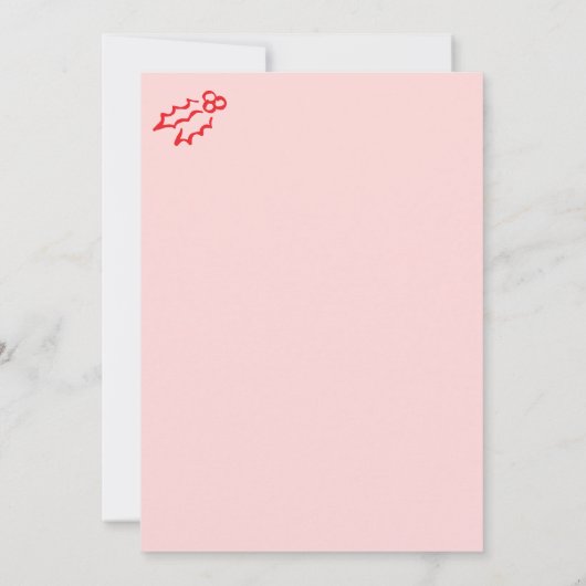 Whimsical Hand Drawn Red Pink Christmas Party  招待状 (裏面)