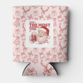 Whimsical Hand-Drawn Santa Christmas 缶クーラー (正面)