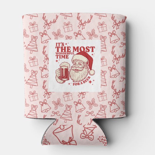Whimsical Hand-Drawn Santa Christmas 缶クーラー (裏面)