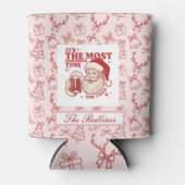 Whimsical Hand-Drawn Santa Christmas 缶クーラー (正面)