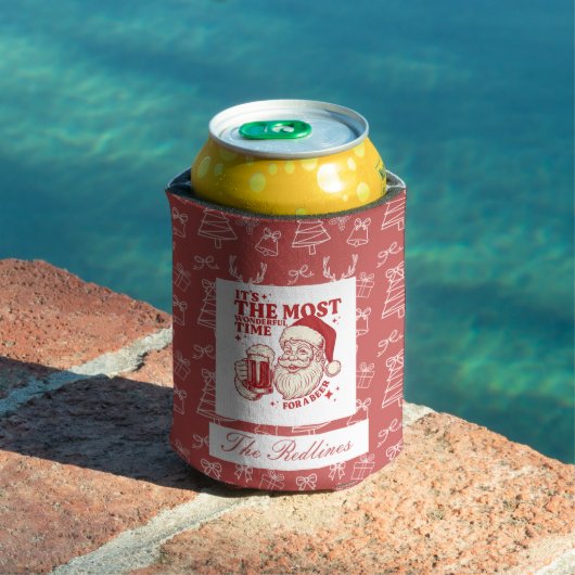 Whimsical Hand-Drawn Santa Christmas 缶クーラー (インサイチュ プール)