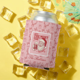 Whimsical Hand-Drawn Santa Christmas 缶クーラー