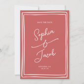 Whimsical Hand Drawn Save The Date Wedding Photo セーブザデート (正面)