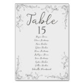 Whimsical Hand Drawn Script Wedding Seating Plan テーブルナンバー (裏面)