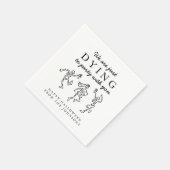 Whimsical Hand Drawn Skeletons Halloween Party スタンダードカクテルナプキン (角)