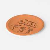 Whimsical Hand Drawn Skeletons Halloween Party ペーパープレート (アングル)