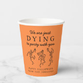 Whimsical Hand Drawn Skeletons Halloween Party 紙コップ (正面)