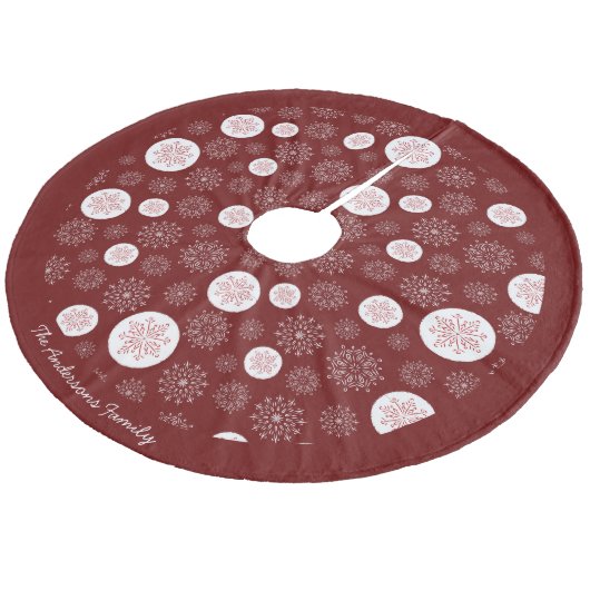 Whimsical Hand Drawn Snowflake Pattern  フリース ツリースカート (アングル)