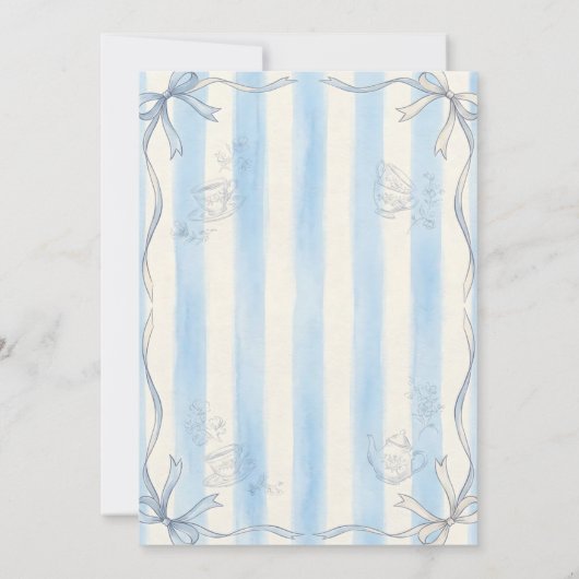 Whimsical Hand Drawn Tea Baby Shower 招待状 (裏面)