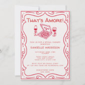 Whimsical Hand Drawn That's Amore Bridal Shower 招待状 (正面)