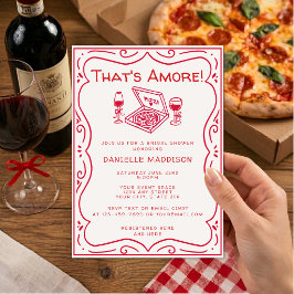 Whimsical Hand Drawn That's Amore Bridal Shower 招待状