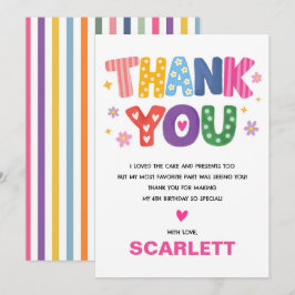 Whimsical Hand Drawn Typography Birthday サンキューカード