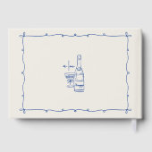 Whimsical Hand Drawn Vintage Blue Wedding ゲストブック (裏面)