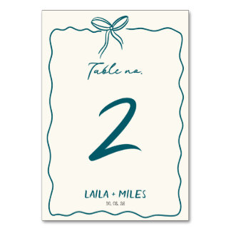 Whimsical Hand drawn wedding Event  テーブルナンバー