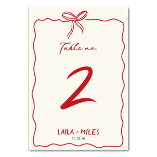 Whimsical Hand drawn wedding Event  テーブルナンバー