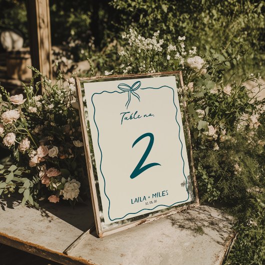 Whimsical Hand drawn wedding Event  テーブルナンバー