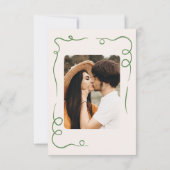  whimsical hand drawn wedding photo green セーブザデート (裏面)