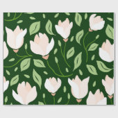 Whimsical Hand-Drawn White Magnolia Botanical ラッピングペーパー (フラット)