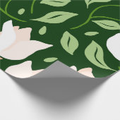 Whimsical Hand-Drawn White Magnolia Botanical ラッピングペーパー (角)