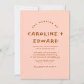 Whimsical handdrawn Bold colorful wedding 招待状 (正面)