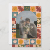 Whimsical handdrawn Bold colorful wedding 招待状 (裏面)