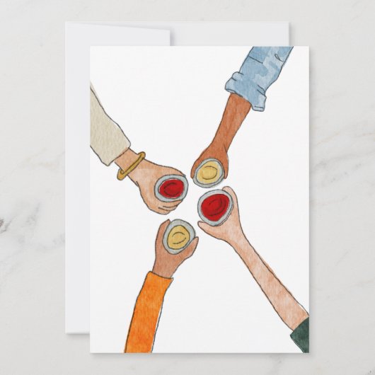 Whimsical Handdrawn Doodles Unique Thanksgiving 招待状 (裏面)