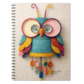 Whimsical Handmade Felt Owl Art ノートブック (正面)