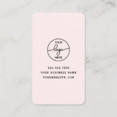 Whimsical Handmade with Love Script Heart Bow 名刺 (裏面)