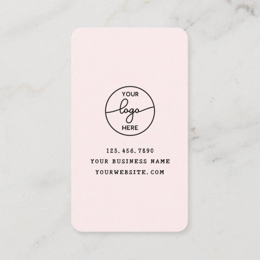 Whimsical Handmade with Love Script Heart Bow 名刺 (裏面)