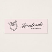 Whimsical Handmade with Love Script Heart Bow Logo (正面)