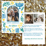 Whimsical Hanukkah Cute Custom Arch 3 PHOTO  シーズンカード<br><div class="desc">Perfect cute card for a fun holiday greeting! Hand made art for you! Perfect for a winter, hanukkah, holiday party or other event. FULLY CUSTOMIZABLE! Click on “Personalize” above to edit the text and add your own photos to the back and front. Click "edit using design tool" to adjust the...</div>