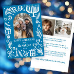 Whimsical Hanukkah Cute Custom Arch 3 PHOTO  シーズンカード<br><div class="desc">Perfect cute card for a fun holiday greeting! Hand made art for you! Perfect for a winter, hanukkah, holiday party or other event. FULLY CUSTOMIZABLE! Click on “Personalize” above to edit the text and add your own photos. Click "edit using design tool" to adjust the fonts, colors and placements. (check...</div>