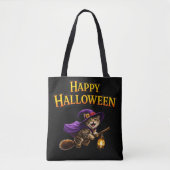 Whimsical happy Halloween tote bag carry your trea トートバッグ (正面)