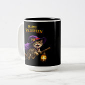Whimsical happy Halloween two ツートーンマグカップ (正面左)