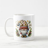 Whimsical Happy Holidays Gnome コーヒーマグカップ (左)
