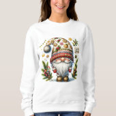Whimsical Happy Holidays Gnome スウェットシャツ (正面)