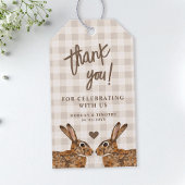 Whimsical Hare Bunnies In Love Wedding Thank You ギフトタグ
