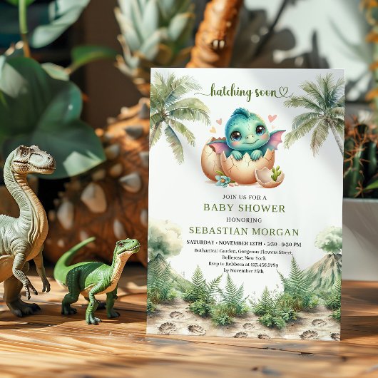 Whimsical Hatching Soon Baby Shower Invitation 招待状