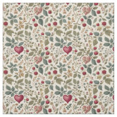"Whimsical Heart and Berry Pattern" ファブリック (見本)
