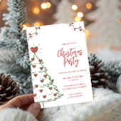 Whimsical Heart Christmas Tree Holiday Party       招待状