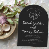 Whimsical Heart Locket Doodle Sketch Modern CUSTOM 招待状