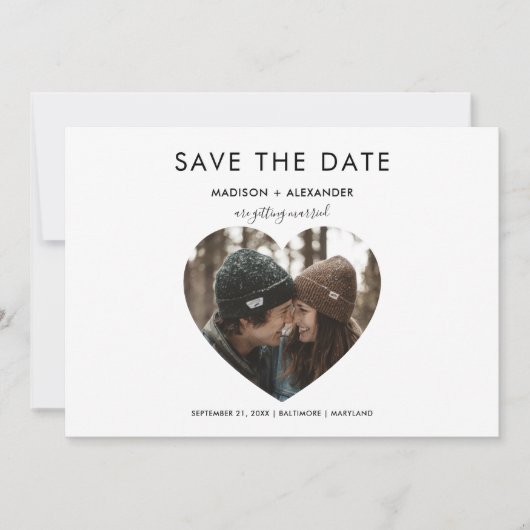 Whimsical Heart Save The Date Photo セーブザデート (正面)