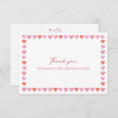 Whimsical Hearts Baby Shower  サンキューカード (正面/裏面)