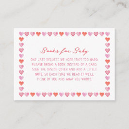 Whimsical Hearts Baby Shower Books for Baby エンクロージャーカード