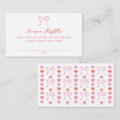 Whimsical Hearts Baby Shower Diaper Raffle エンクロージャーカード (正面/裏面)