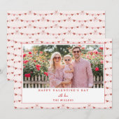 Whimsical Hearts Happy Valentine's Day Photo Card シーズンカード (正面/裏面)